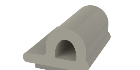 Joint caoutchouc adhesif Profilé P blanc LxH=9x5,5mm (Rouleau 100 mètres)  de profil en d auto-adhésif