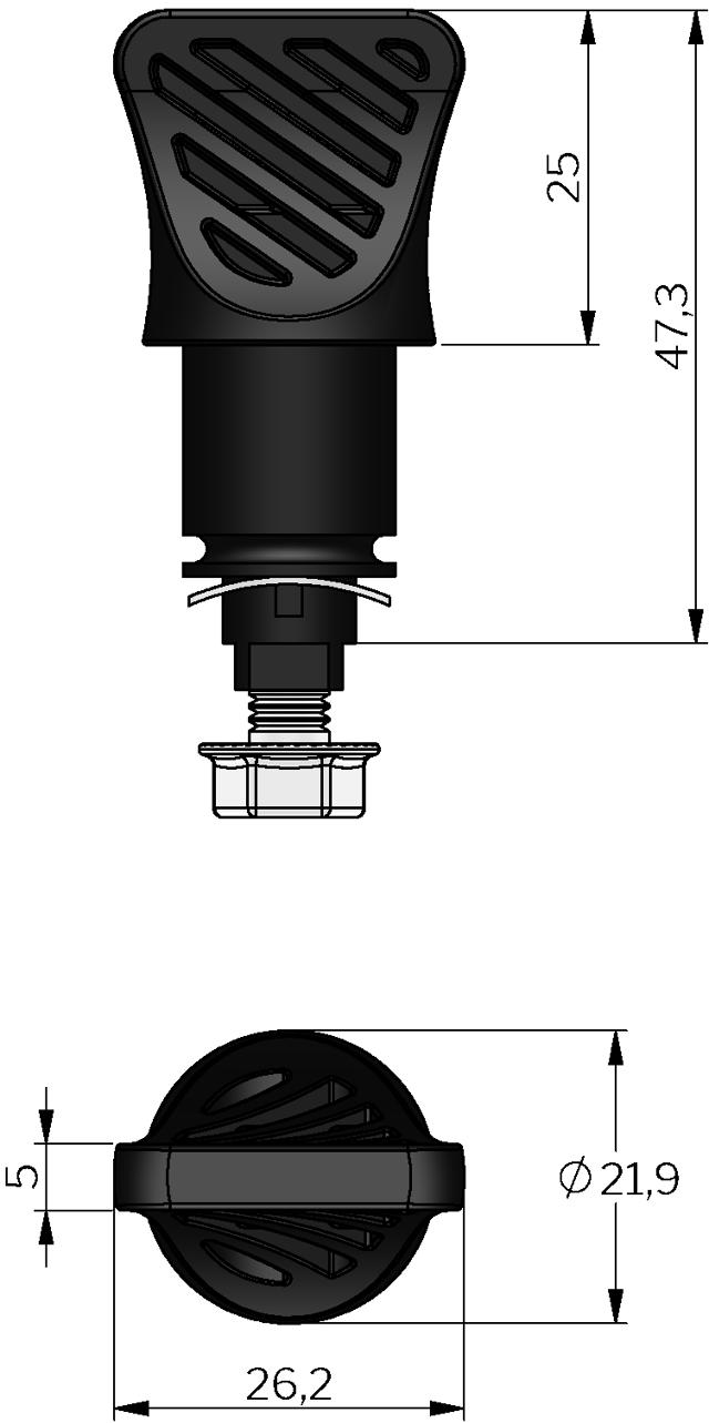 Wing Knob with Vibration Resistant Insert