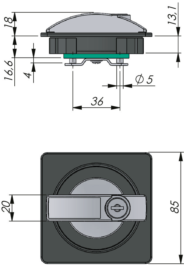 Quarter-turn Square Latches
