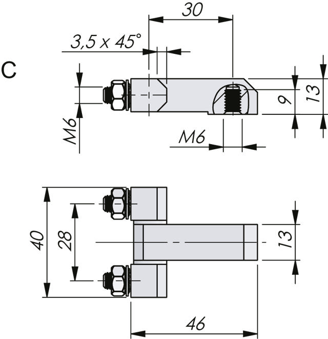 External Bolt-On Hinge 180°