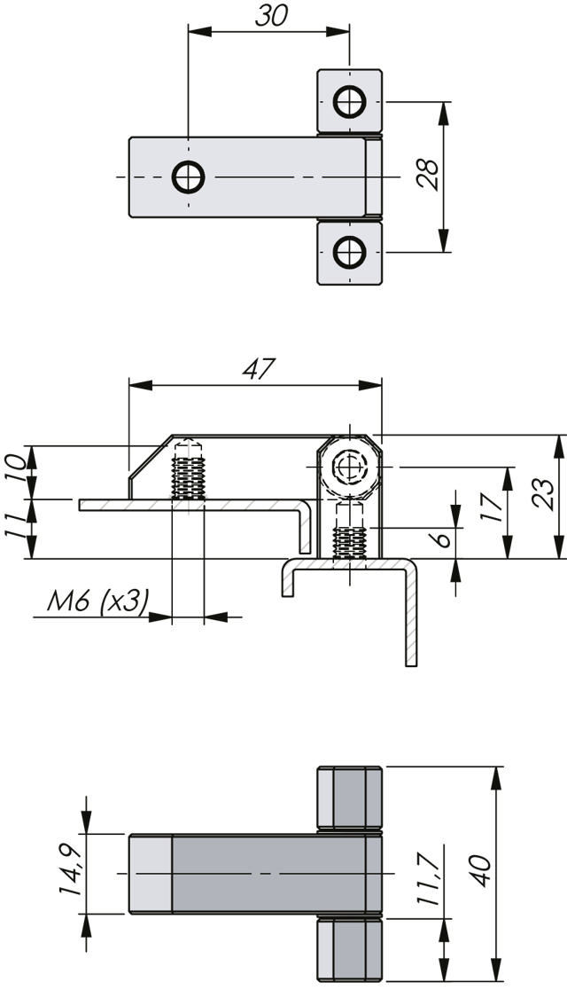 External Bolt-On Hinge 180°