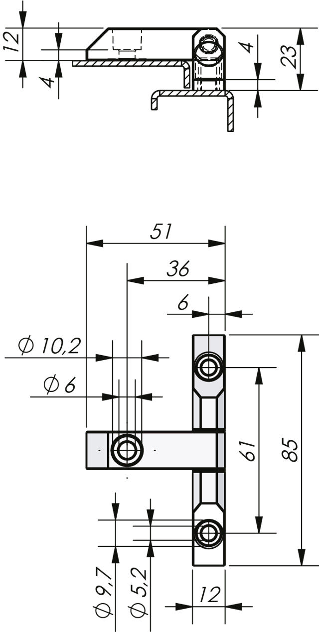 External Bolt-On Hinge 180°