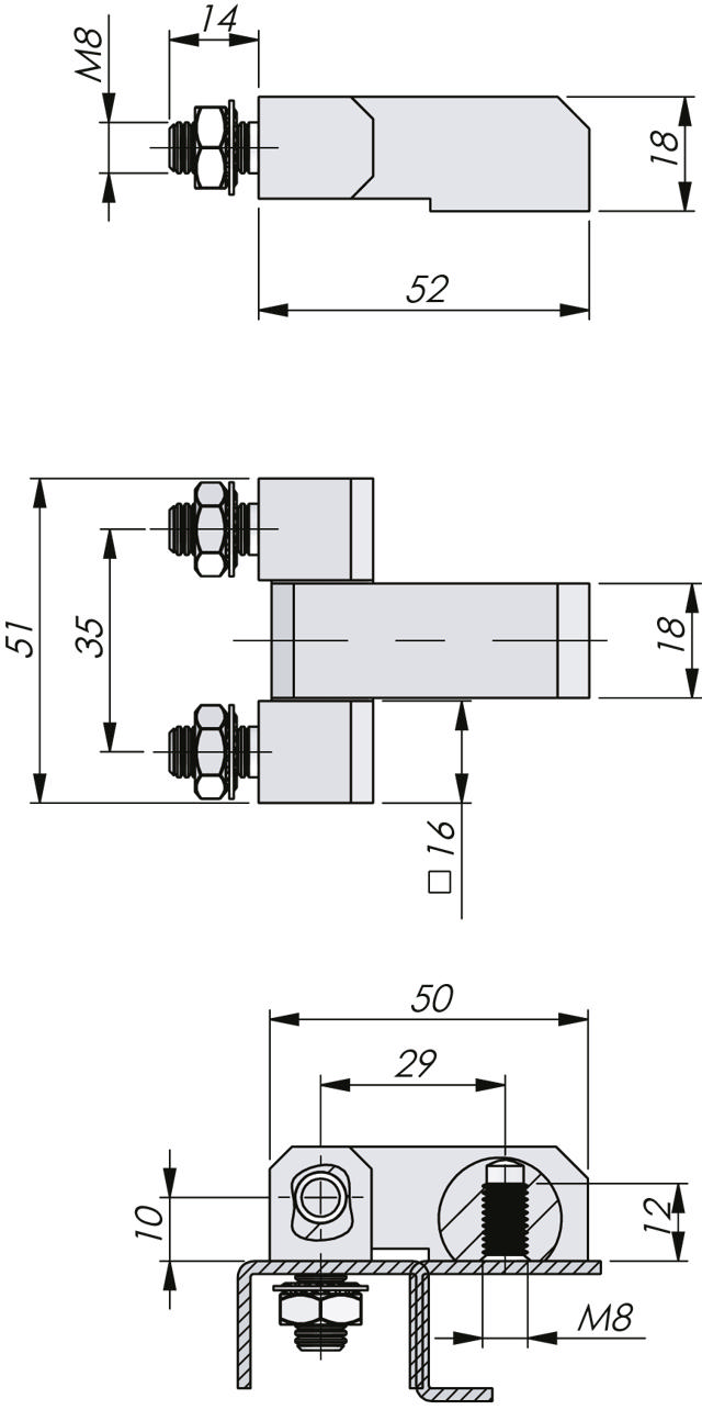 External Bolt-On Hinge 180°