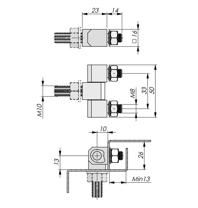 External Bolt-On Hinge 180°