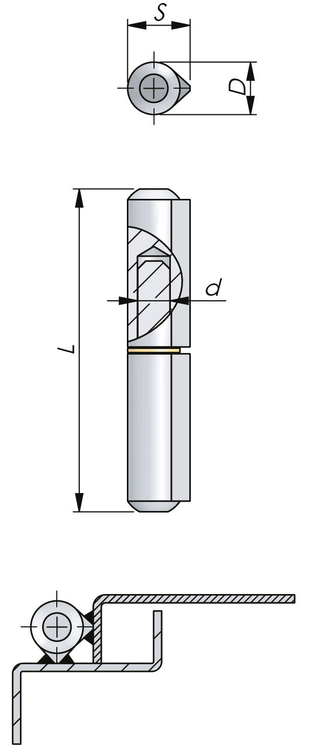 Weld-On Hinge 