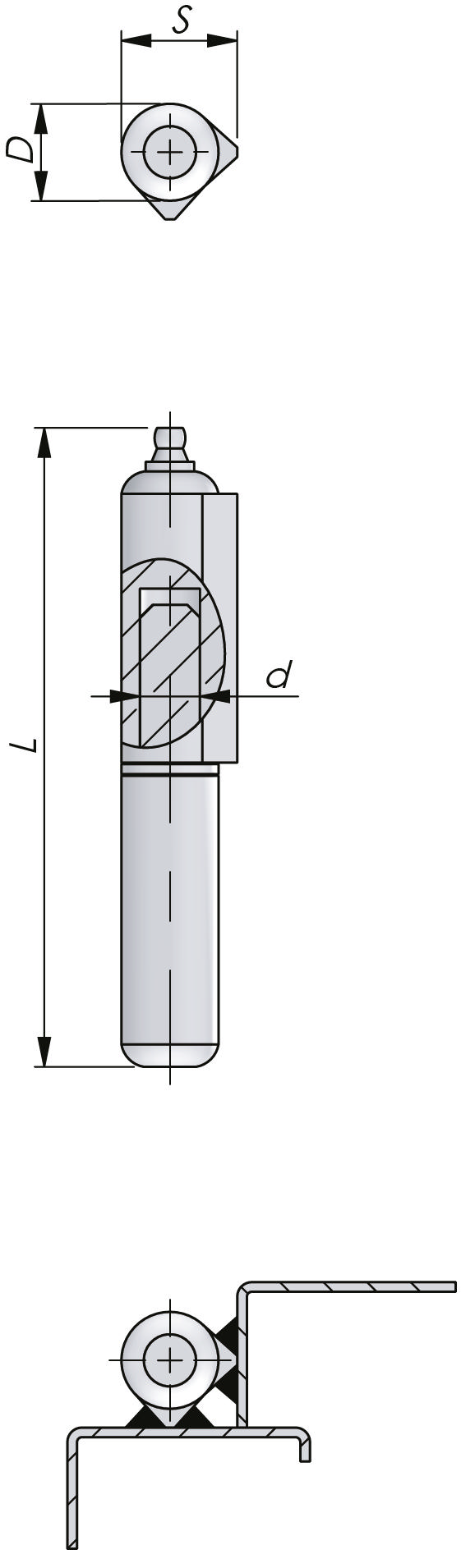 Weld-On Hinge with Grease Nipple