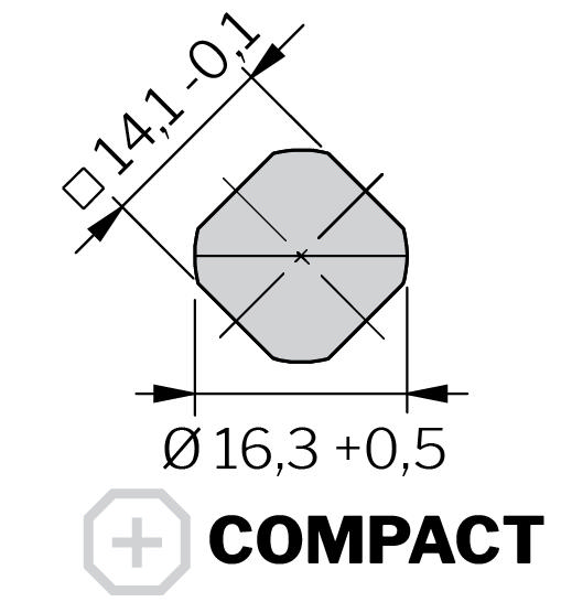 Quarter-turn Compact Wing Knob 13,5 mm