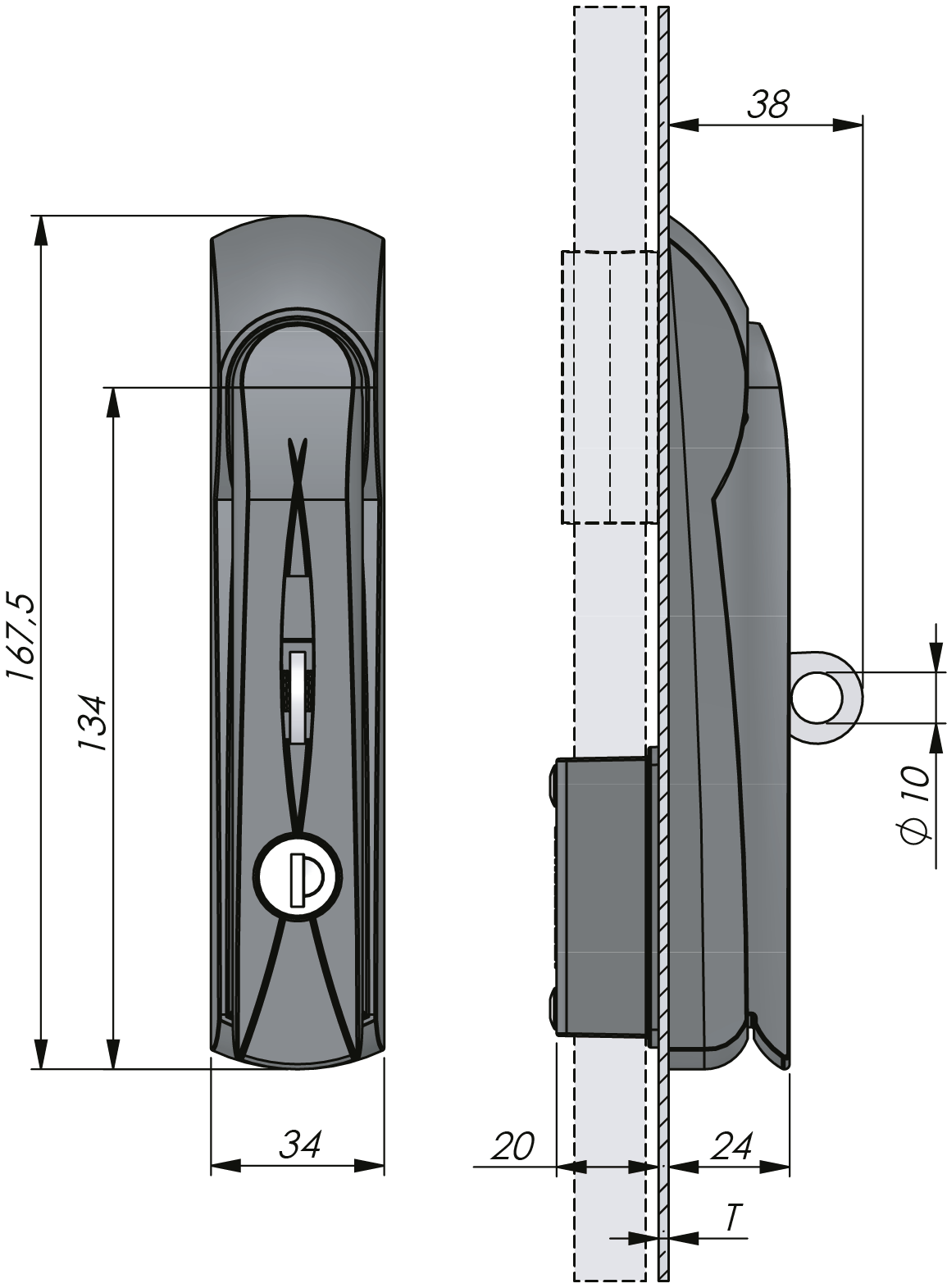 Vision Swing Handle Standard with cylinder Vision Swing Handle Standard with cylinder