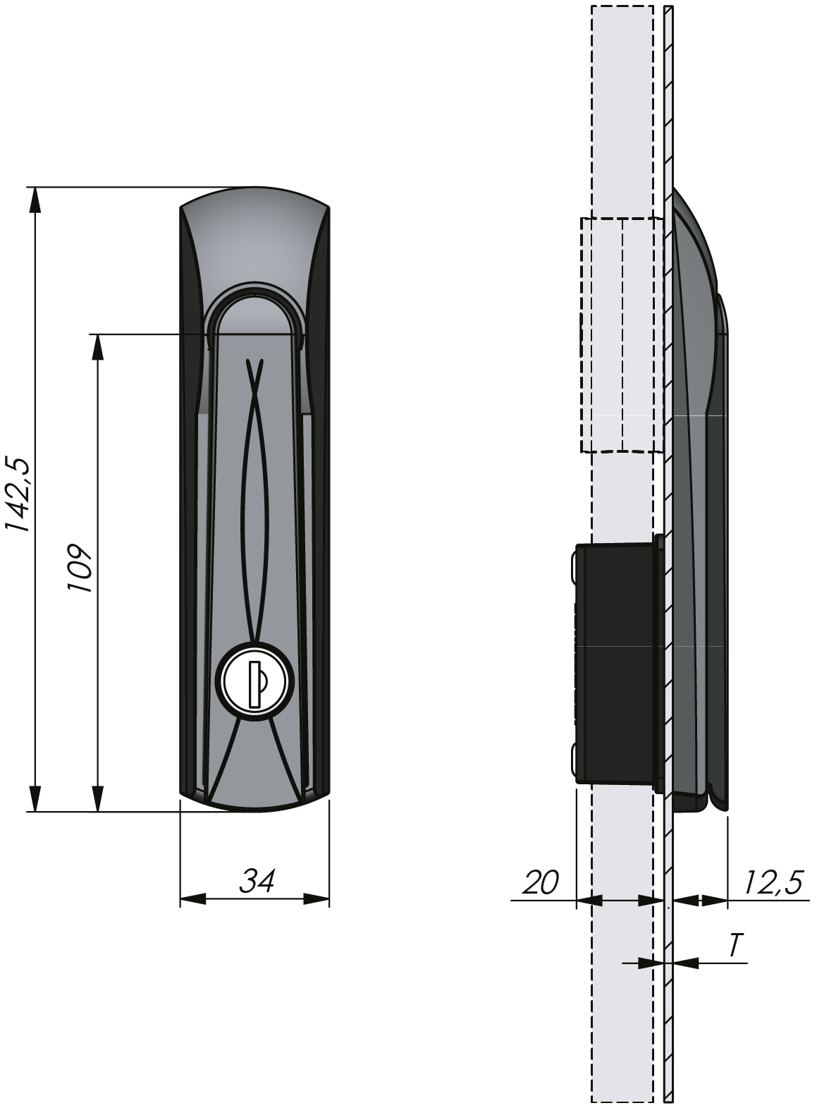 Sistema Vision Compacto de fechos escamoteáveis com chave Yale Sistema Vision Compacto de fechos escamoteáveis com chave Yale