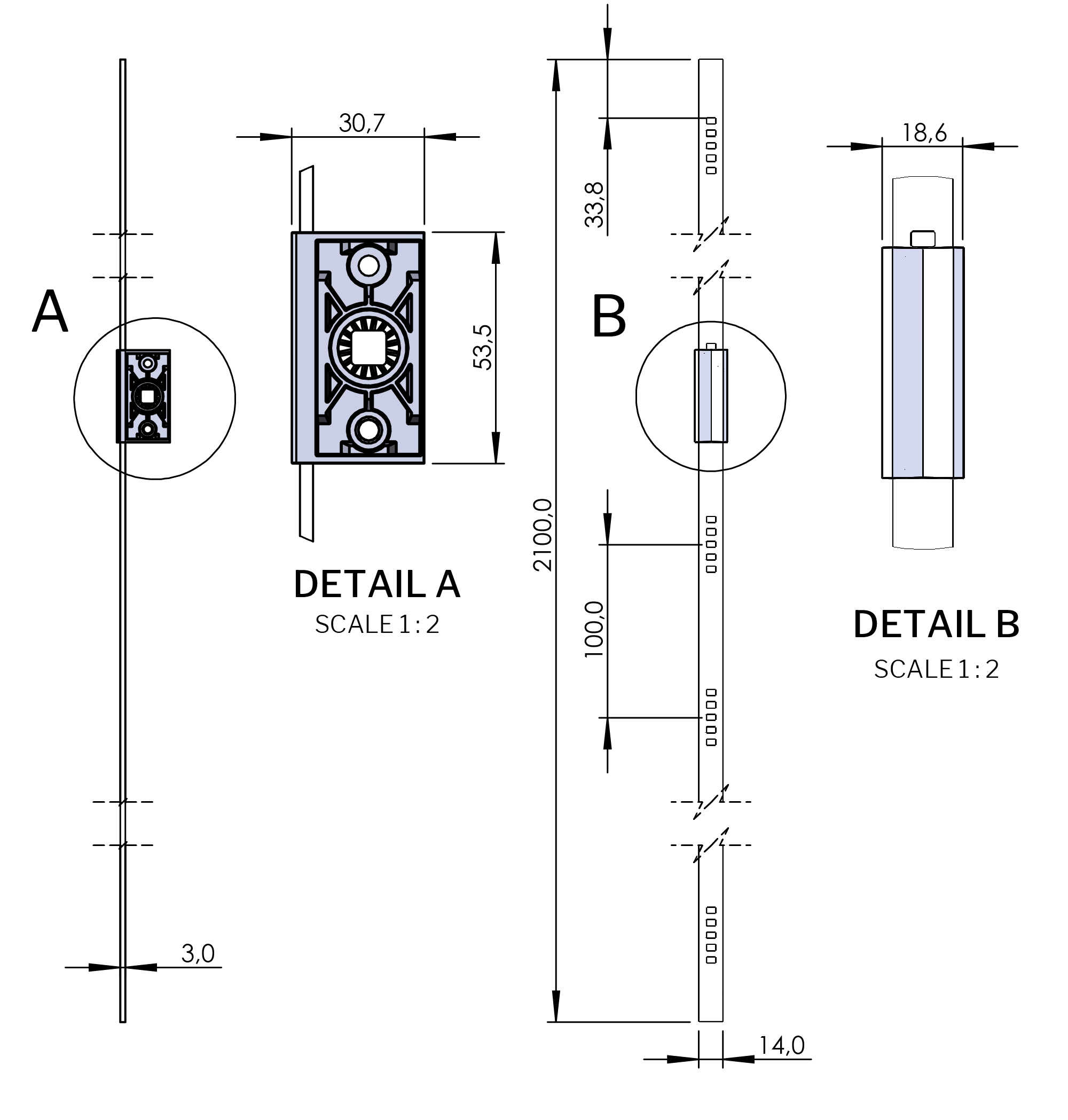 Vision Flat Rod 2100 mm Vision Flat Rod 2100 mm