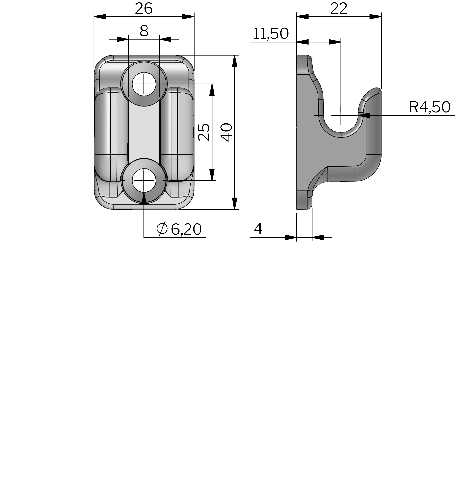 Sistema Vision Outside Classic - Trava para aplicação outside Sistema Vision Outside Classic - Trava para aplicação outside