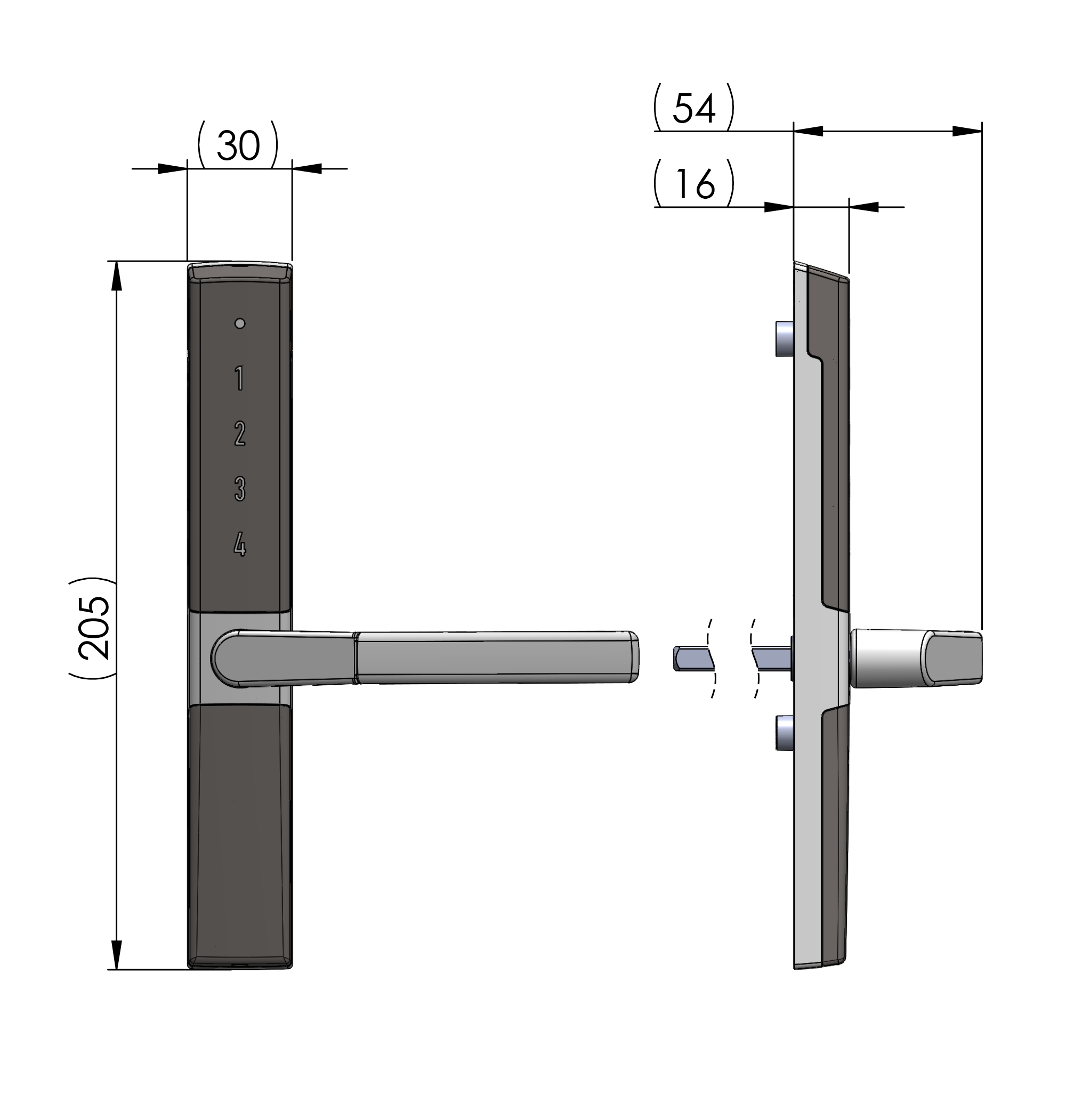 Vision Home Connected Latch Bolt Right Vision Home Connected Latch Bolt Right