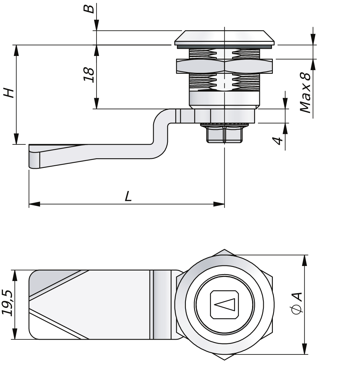 Kvartsvarvslås, vibrationsresistent, 18 mm Kvartsvarvslås, vibrationsresistent, 18 mm