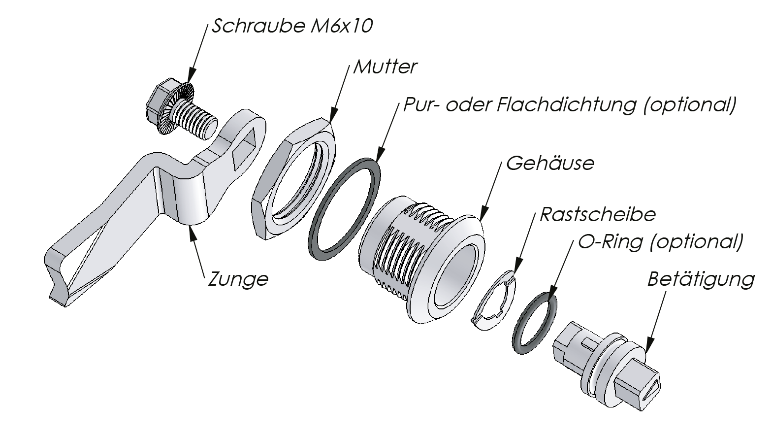 Vibrationsresistenter Drehriegelverschluss 18 mm Vibrationsresistenter Drehriegelverschluss 18 mm