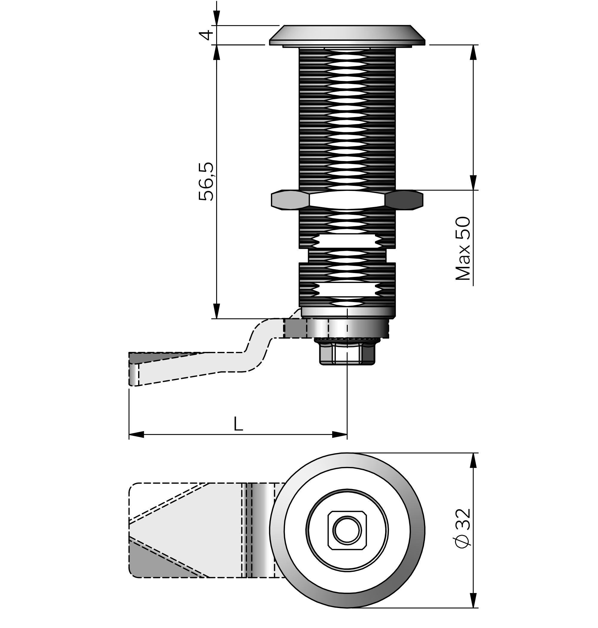 Drehriegelverschluss Classic 56 mm Drehriegelverschluss Classic 56 mm