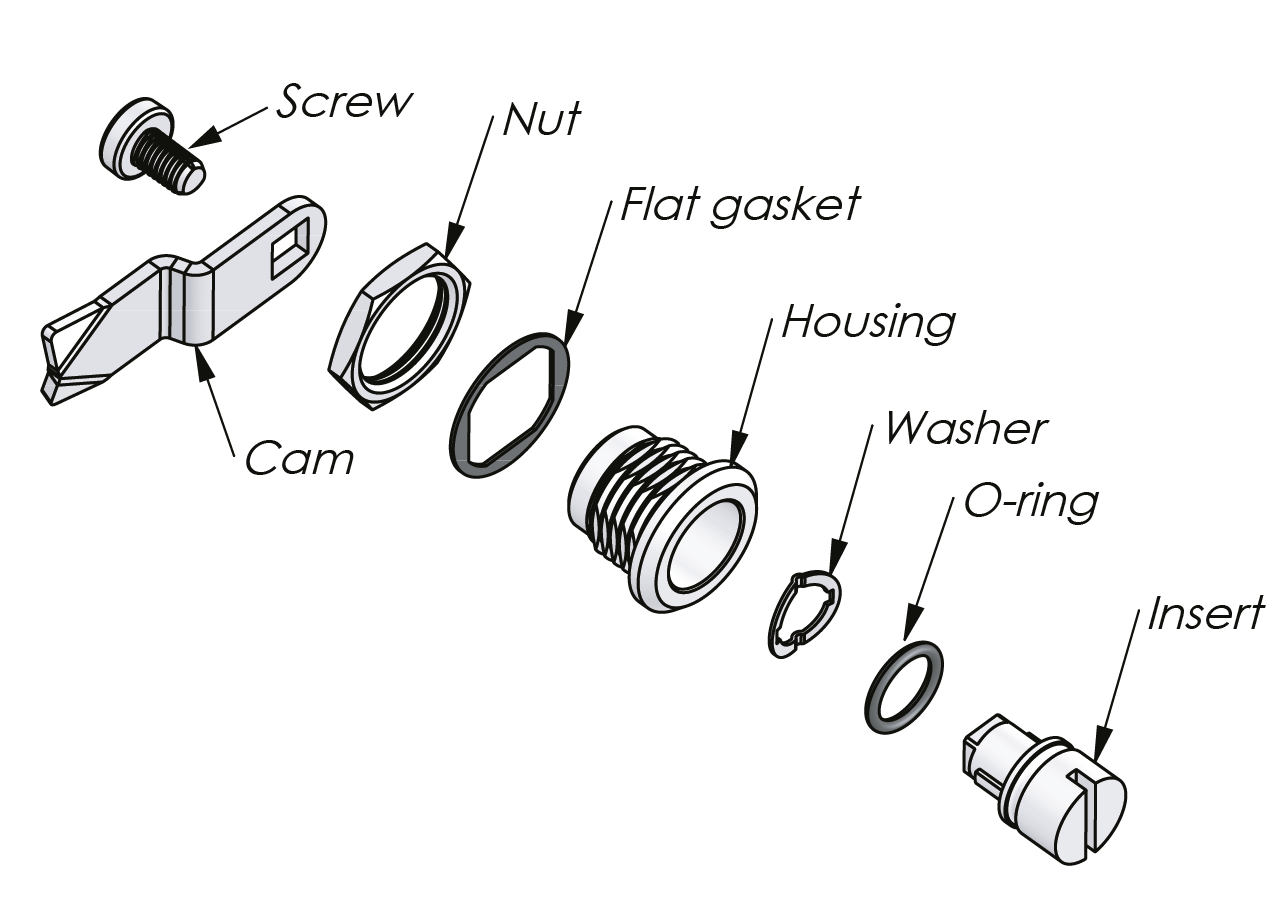 Quart de tour compact 13,5 mm Quart de tour compact 13,5 mm