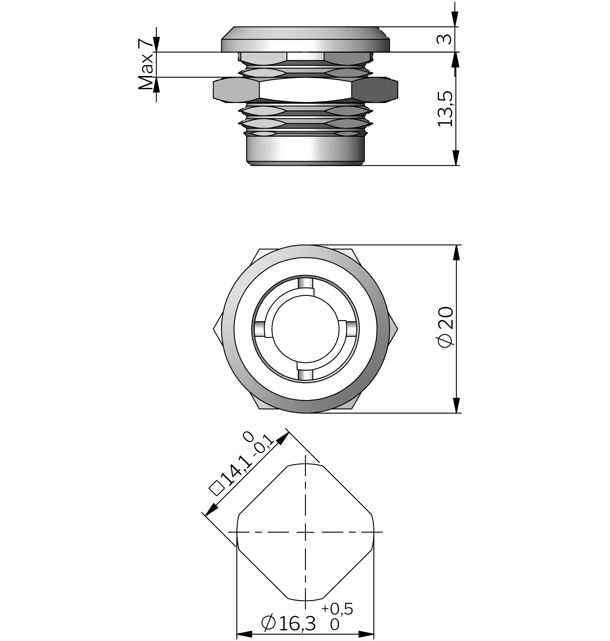 Boîtier pour quart de tour compact Boîtier pour quart de tour compact