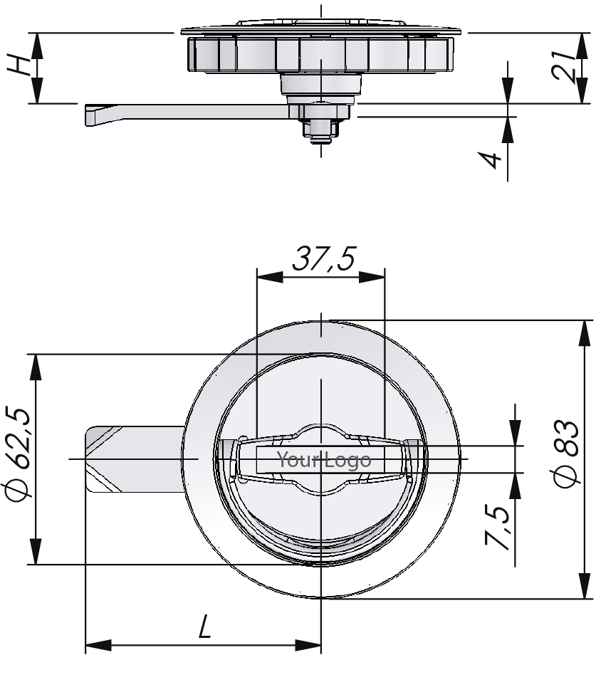 Drehriegelverschluss D-Ring