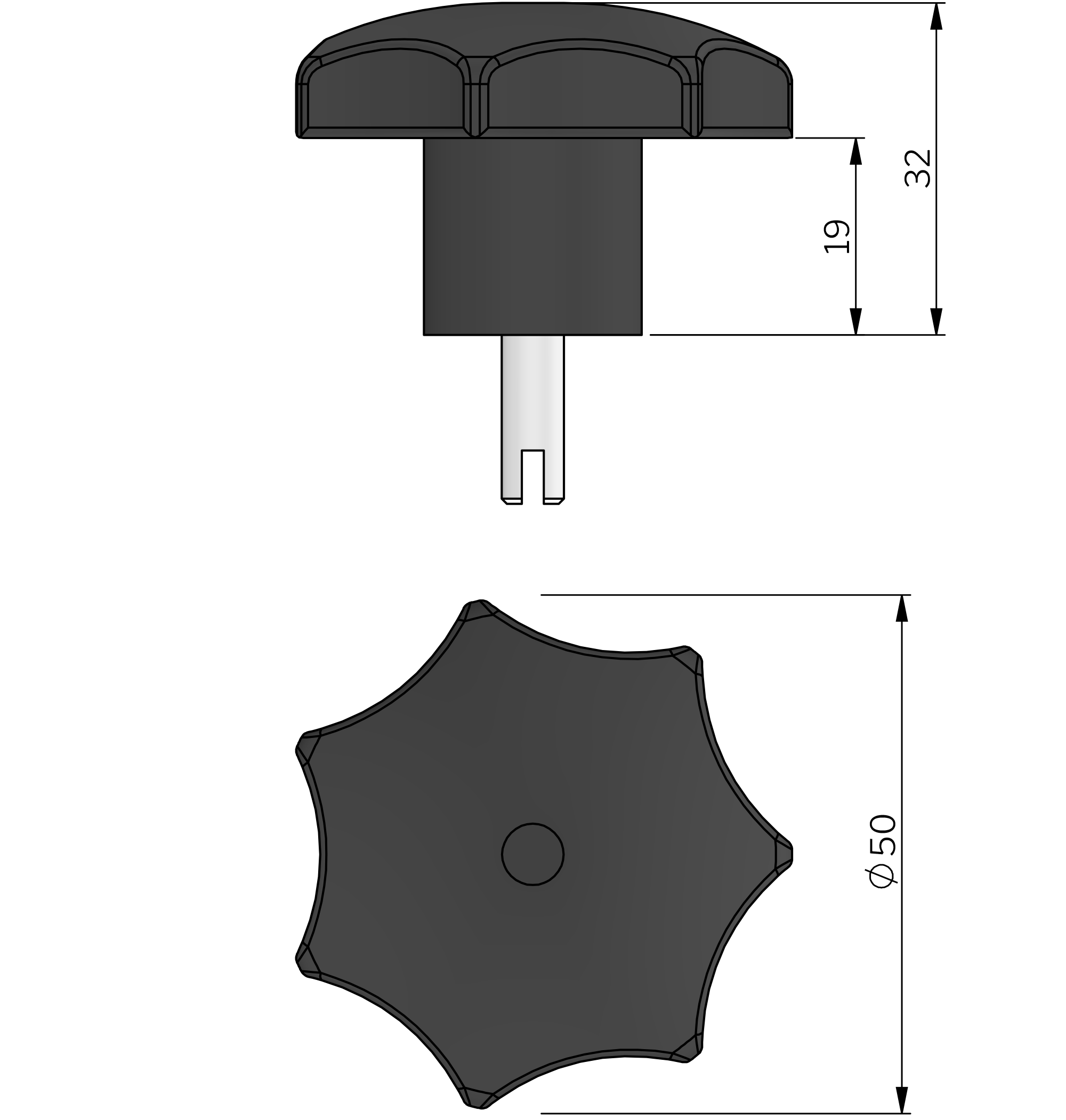 Knob for insert Triangle 10 / SEN