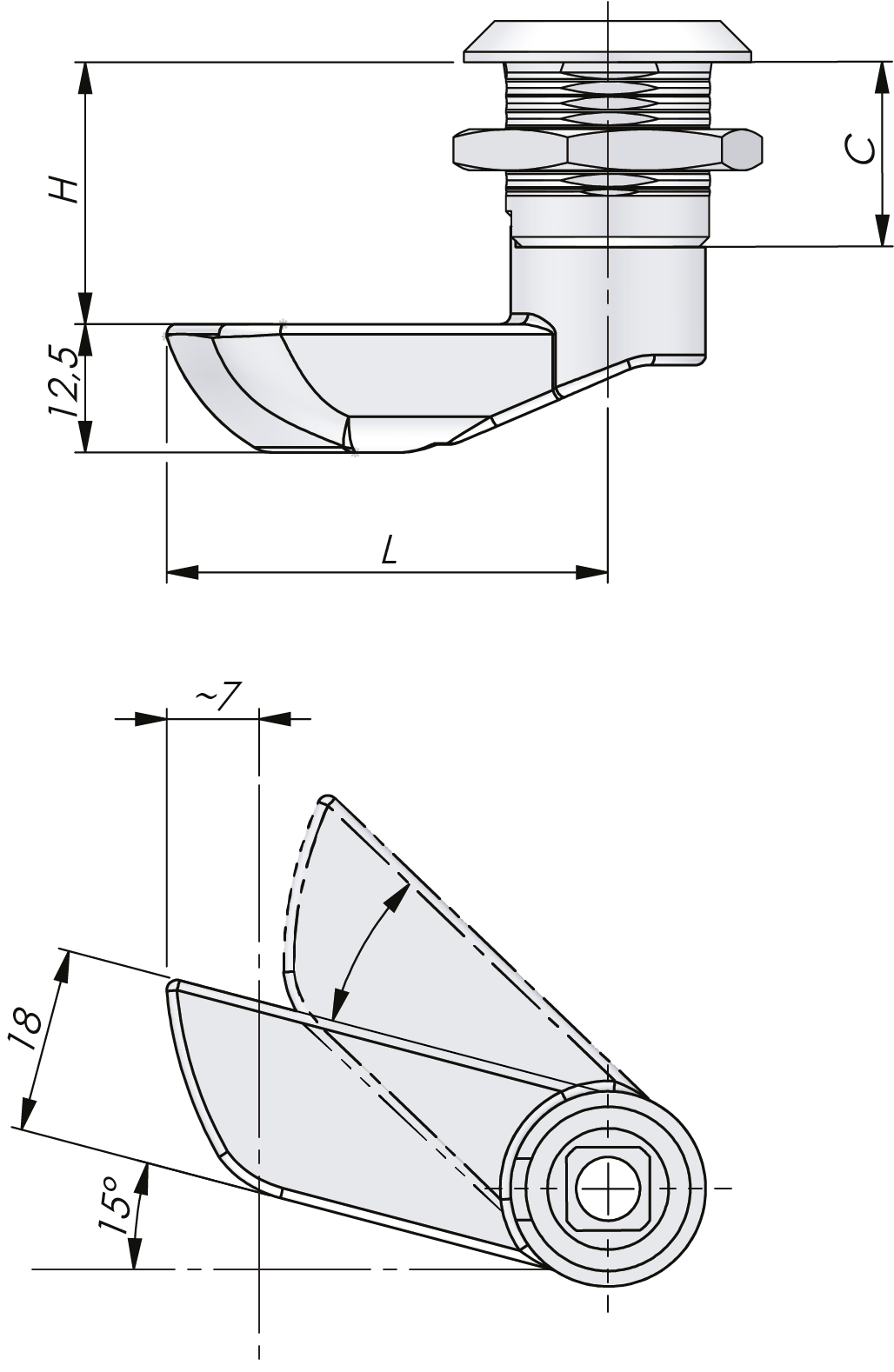 Quarter-turn Latch 18 mm Quarter-turn Latch 18 mm