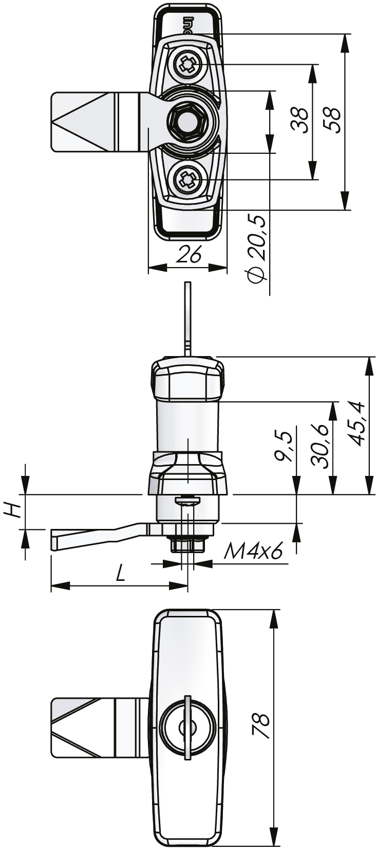 Quarter-Turn T-Handle Quarter-Turn T-Handle