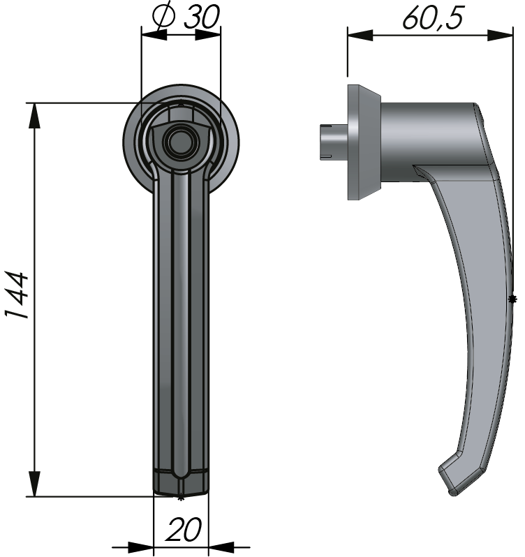 Klima-flex 1 Metal Handle Klima-flex 1 Metal Handle
