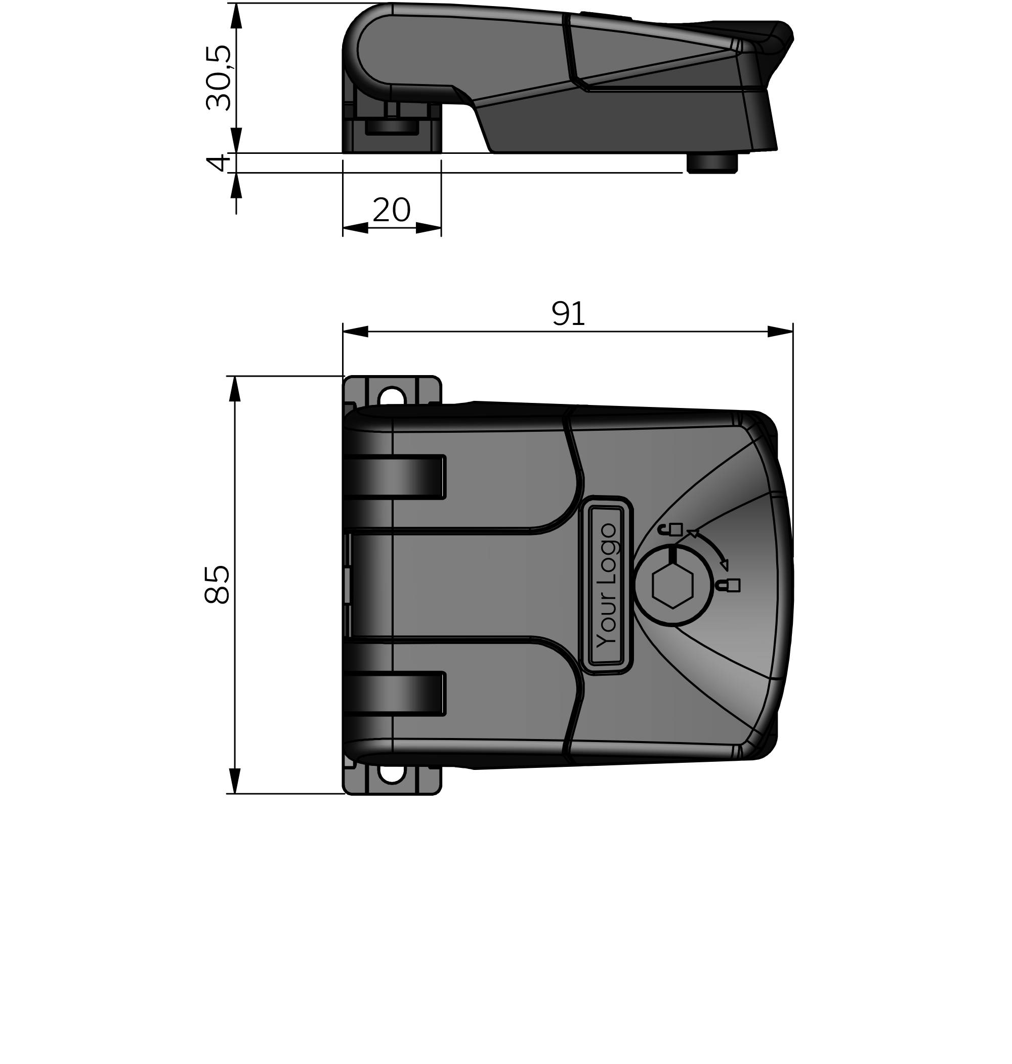 Charnière à loquet compact Klima-flex
