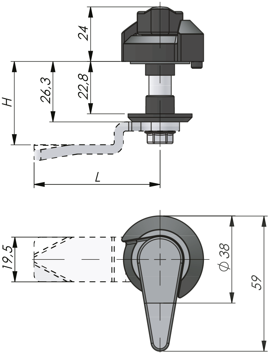 Quarter-turn Knob Latch