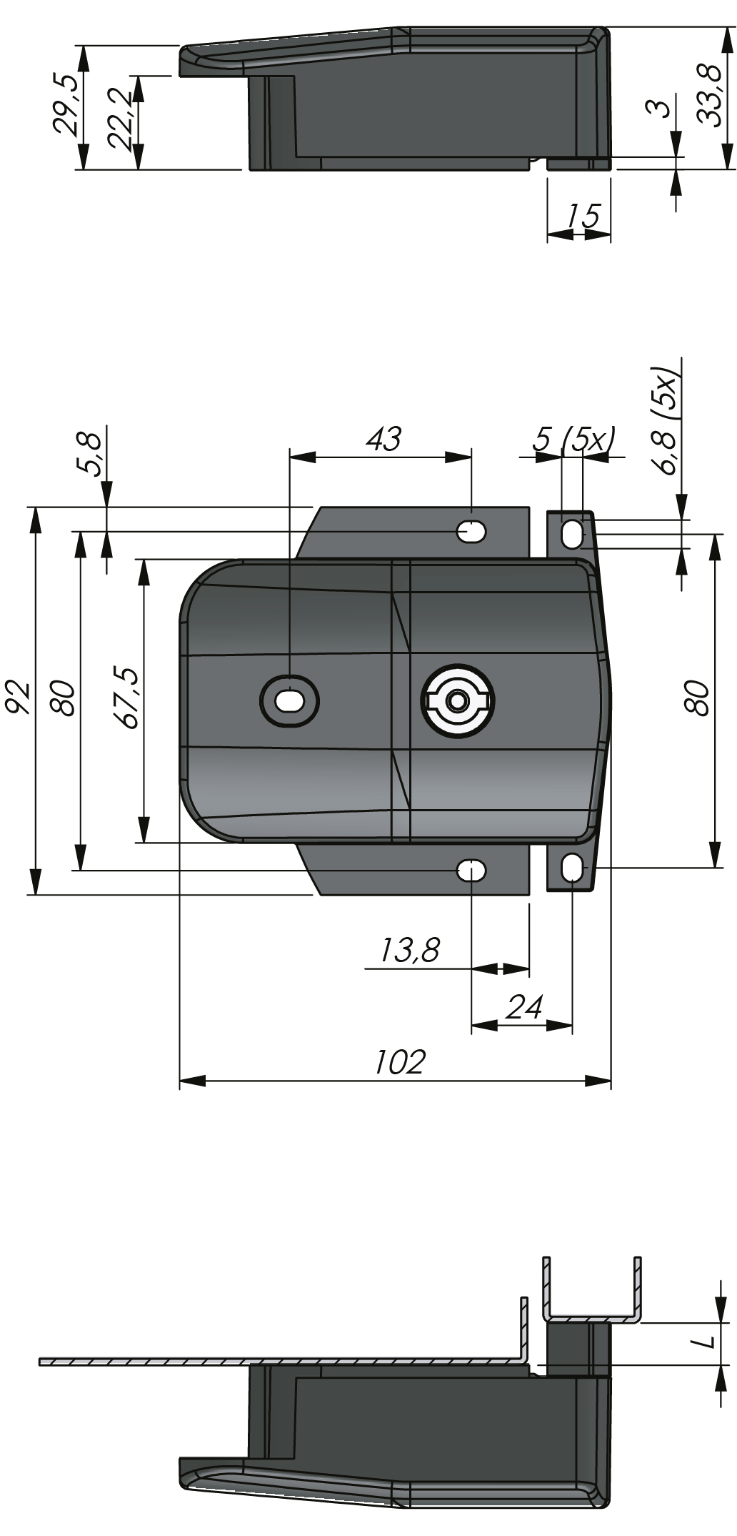 Fecho de Compressão Sobreposto