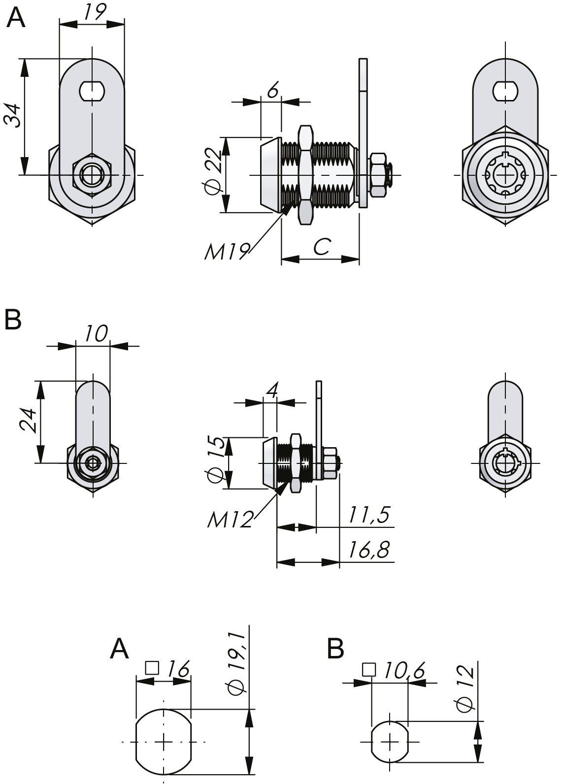 Quarter-turn Cylinder Lock