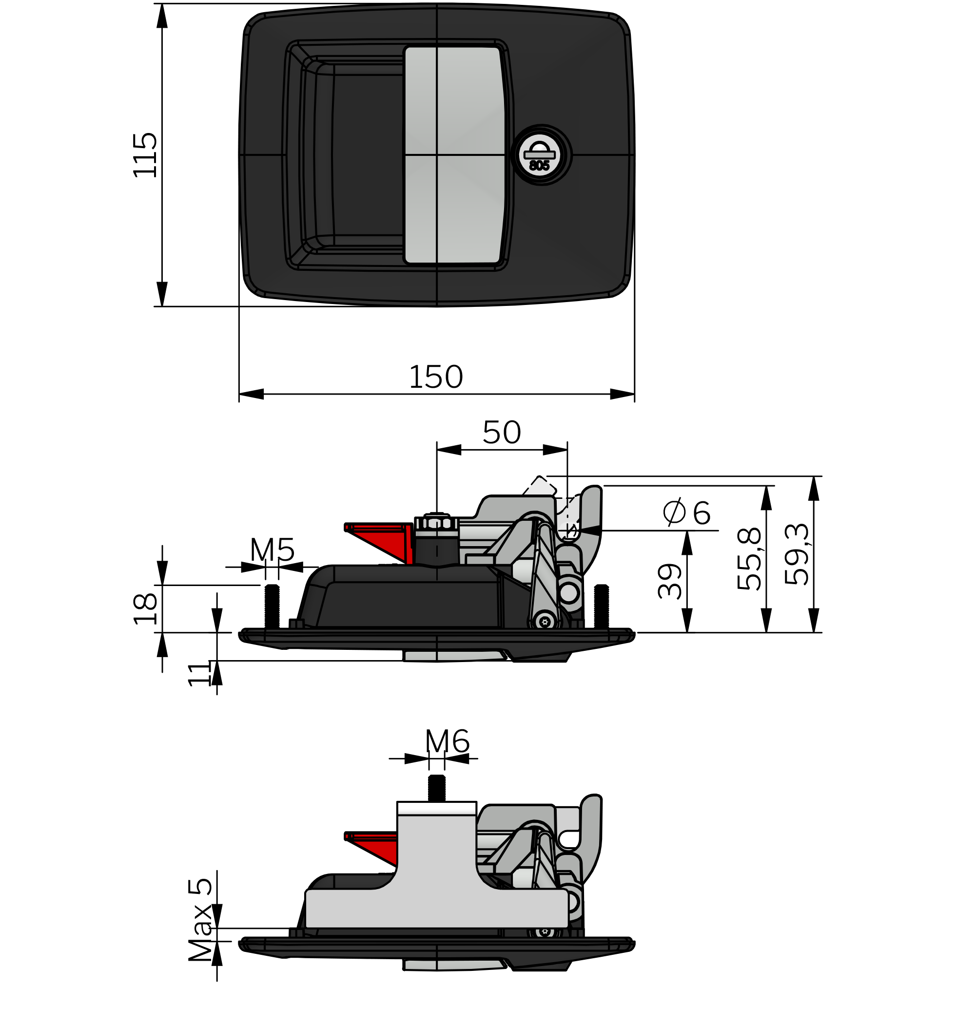 Vector P Rotary Latch