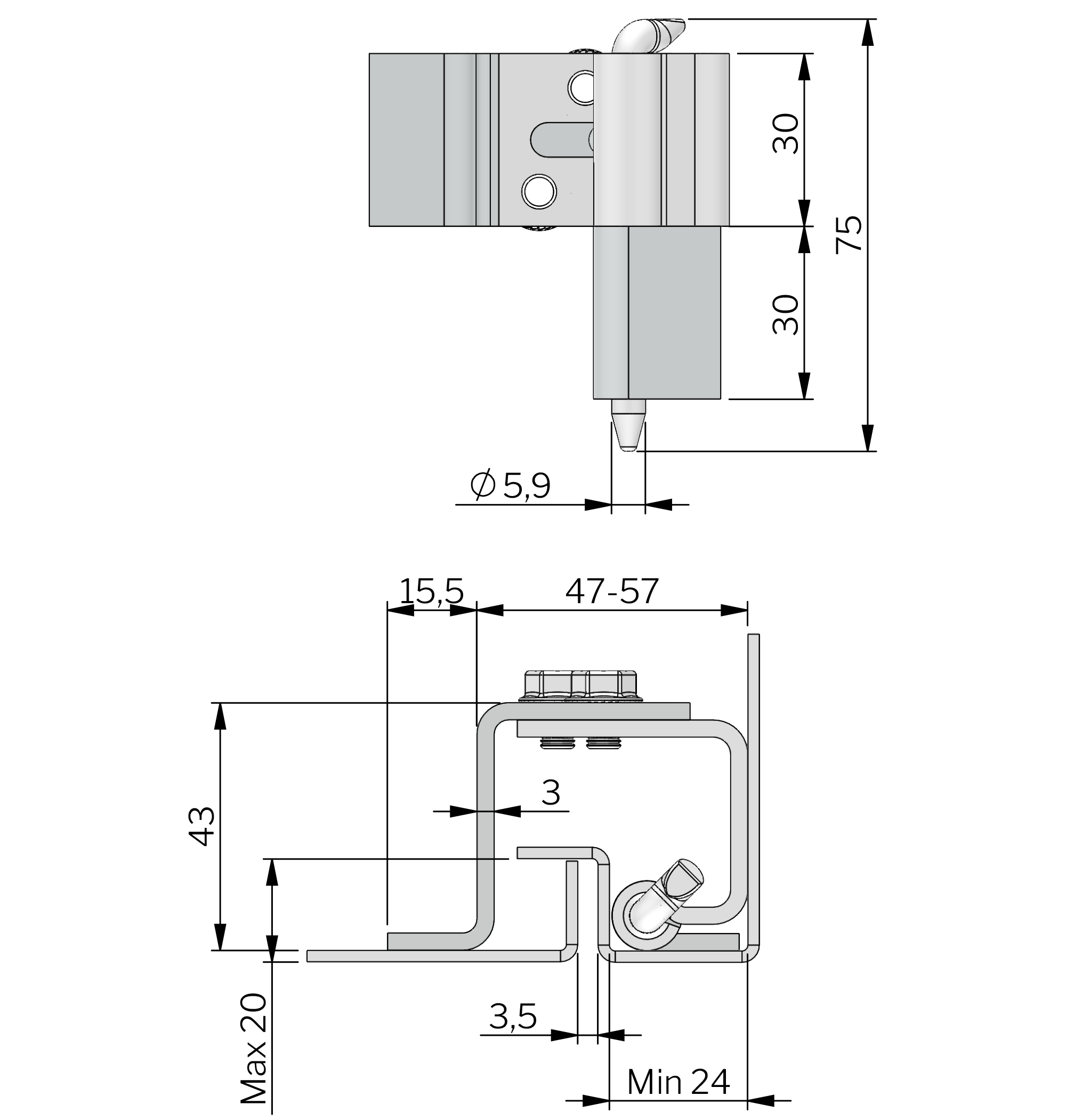 Concealed Adjustable Lift Off Hinge 100°