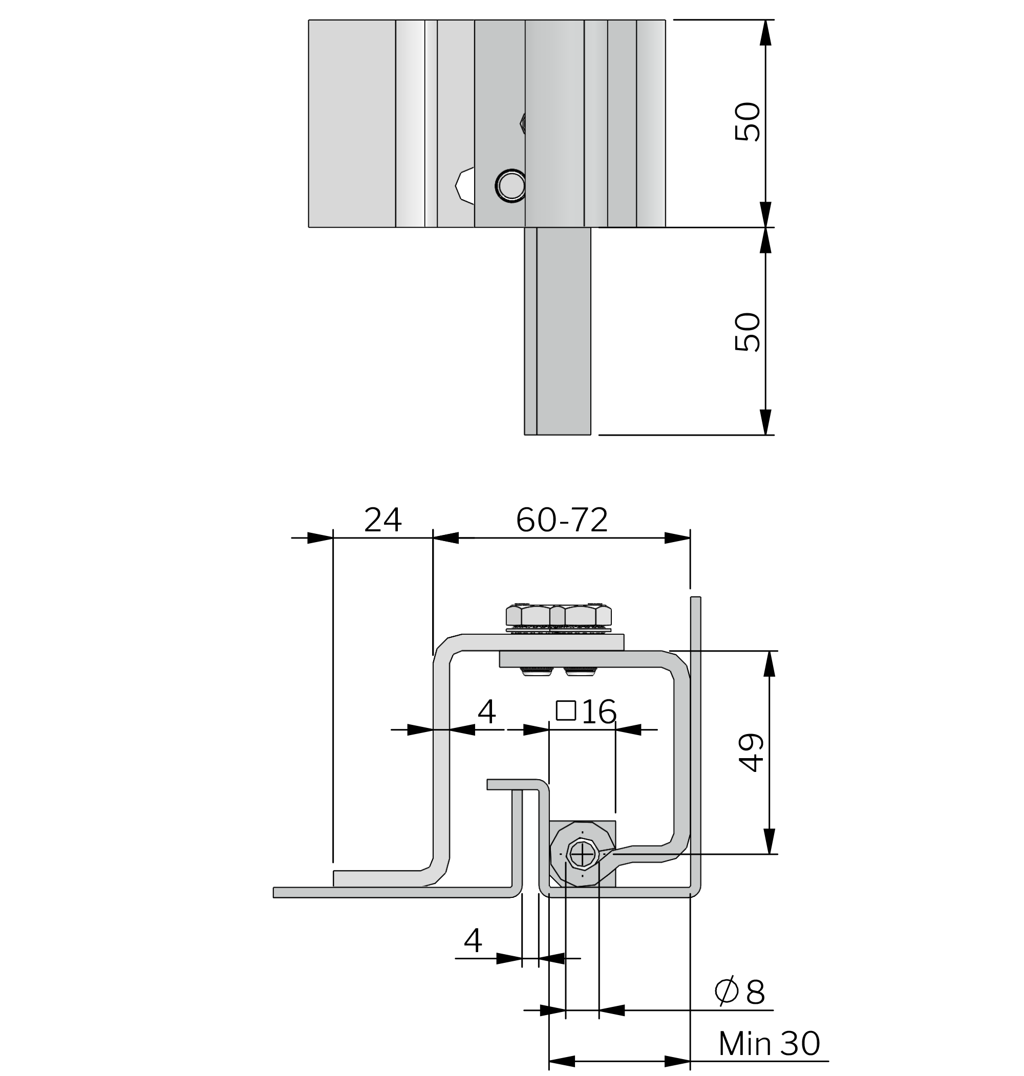 Concealed Adjustable Lift Off Hinge 100°