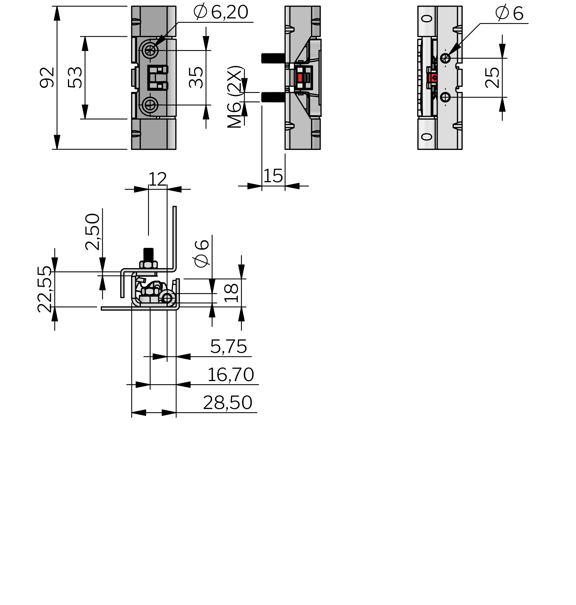 Verschwindscharnier Standard für Schnellmontage 120° Verschwindscharnier Standard für Schnellmontage 120°