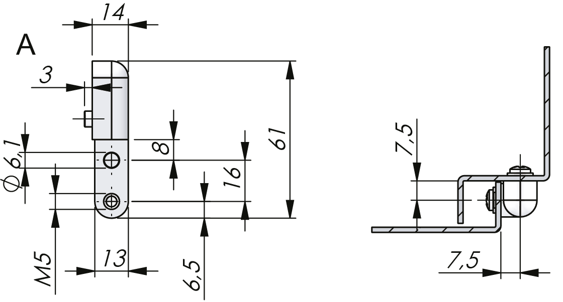 External Lift Off Hinge 180°