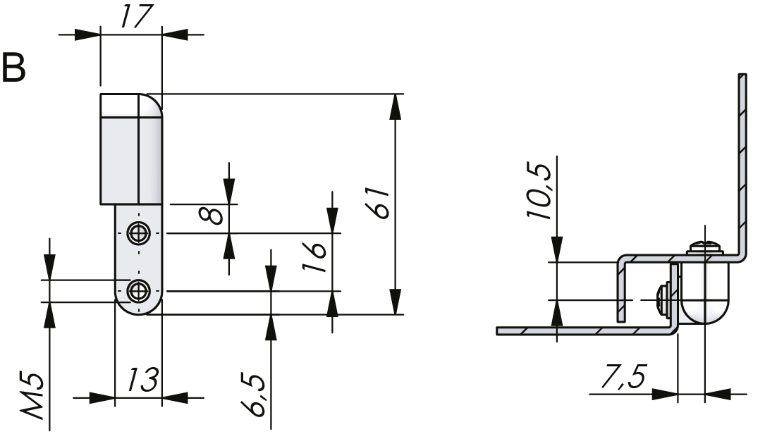 External Lift Off Hinge 180°