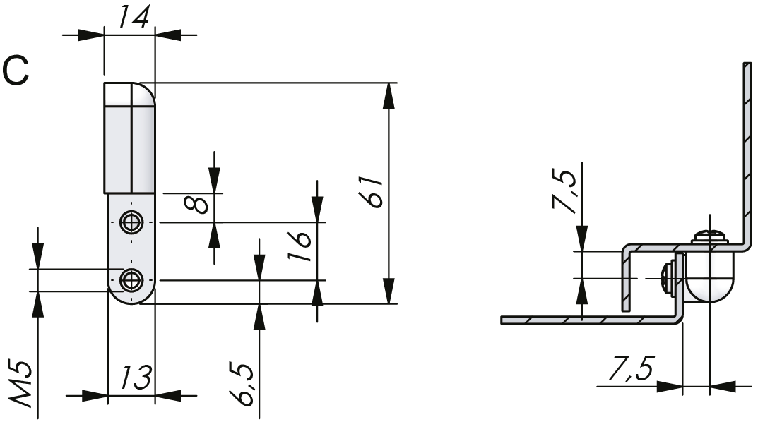 External Lift Off Hinge 180°