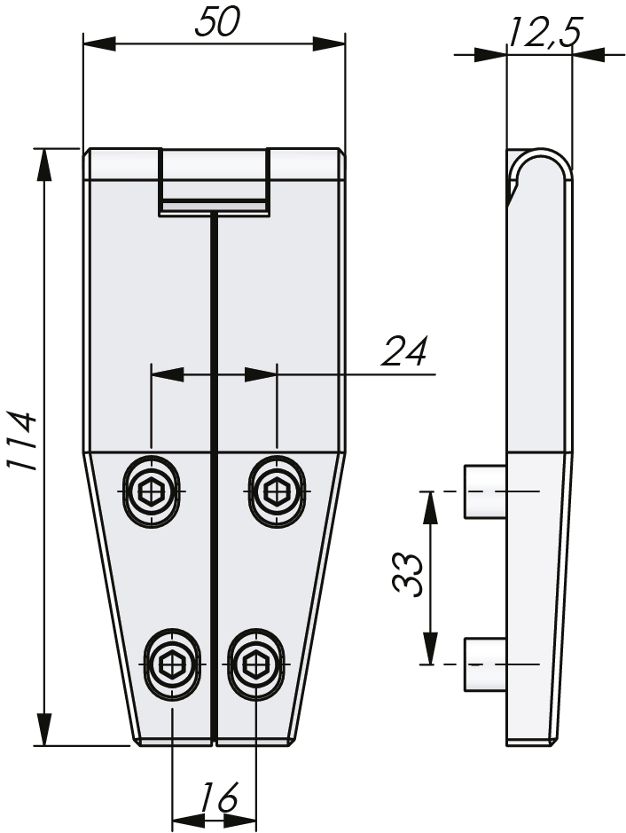 Klima-flex ställbart 2D-gångjärn, 180° Klima-flex ställbart 2D-gångjärn, 180°