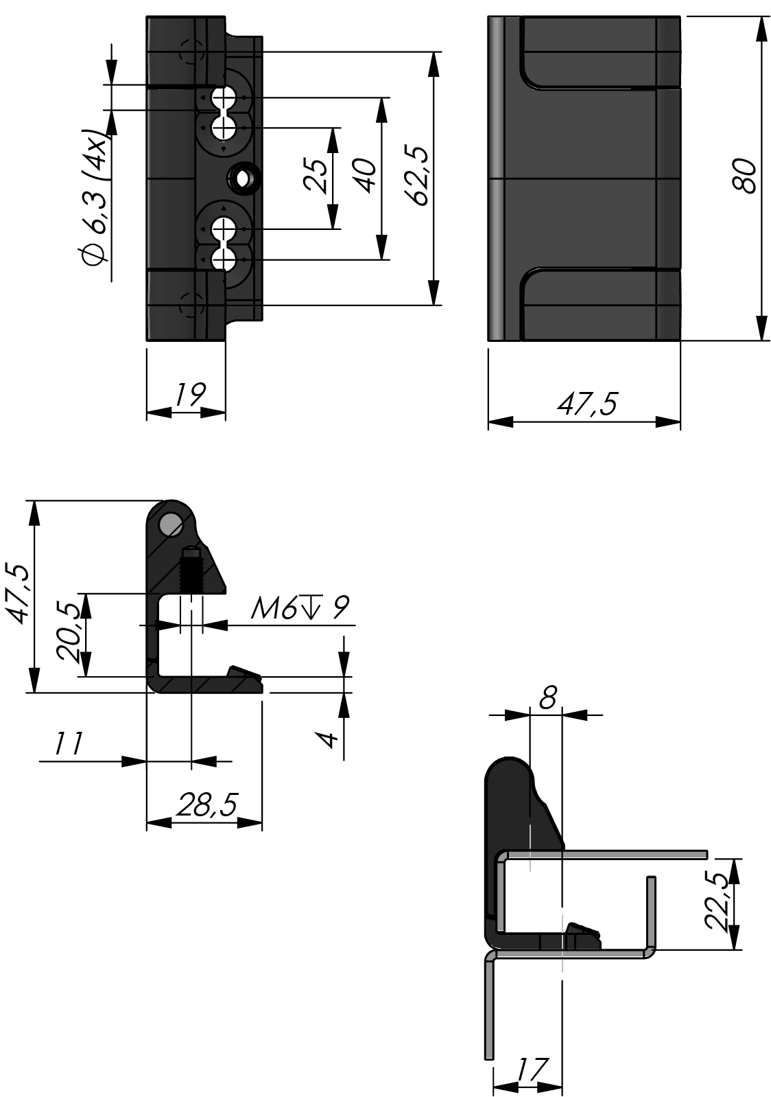 Hinge for Doors with Adjacent Cabinets 180°
