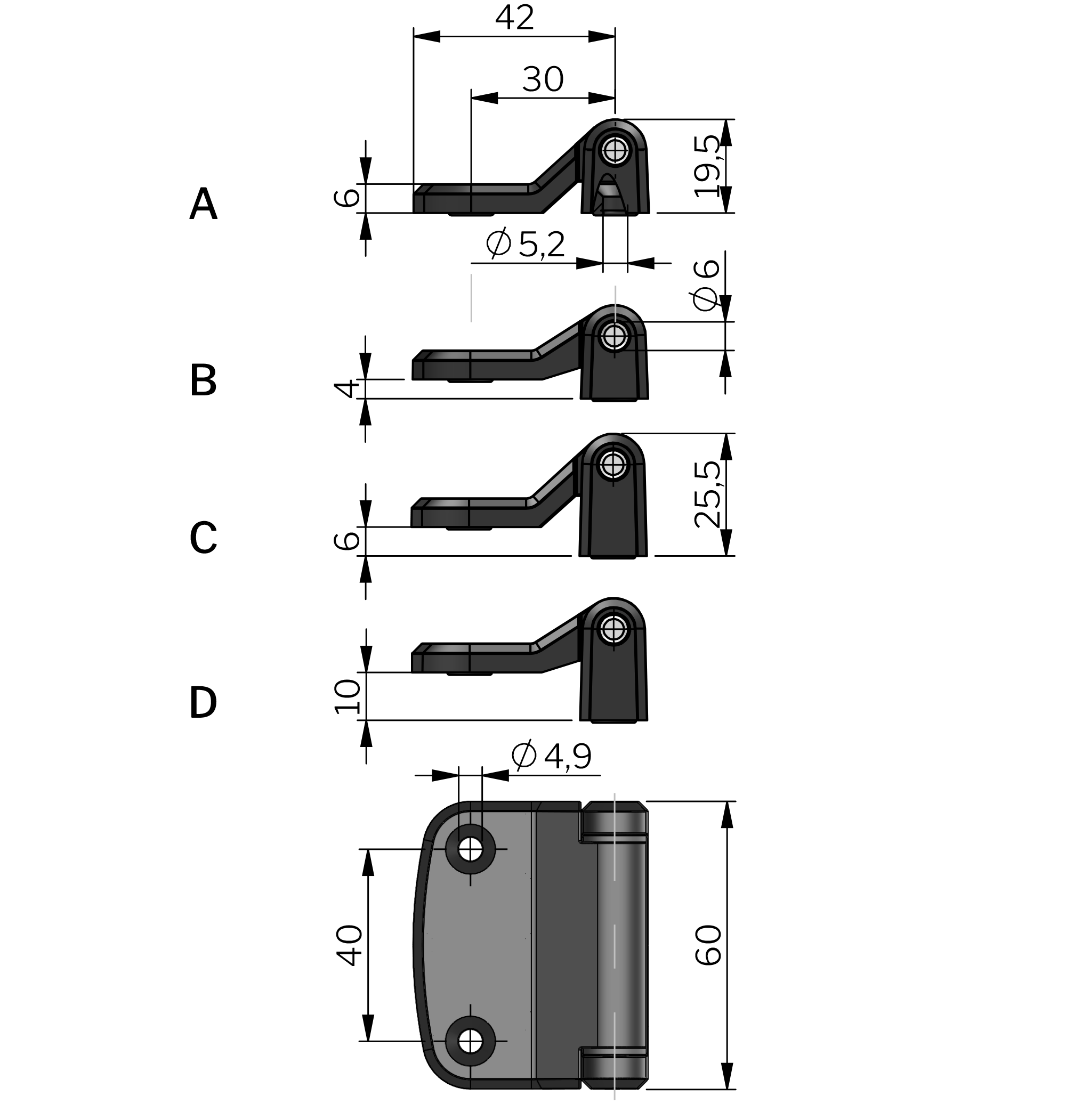 External Hinge 180°