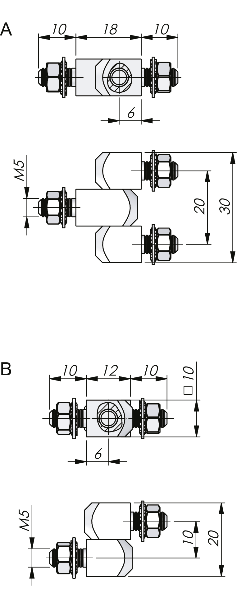 External Bolt-On Hinge 180°