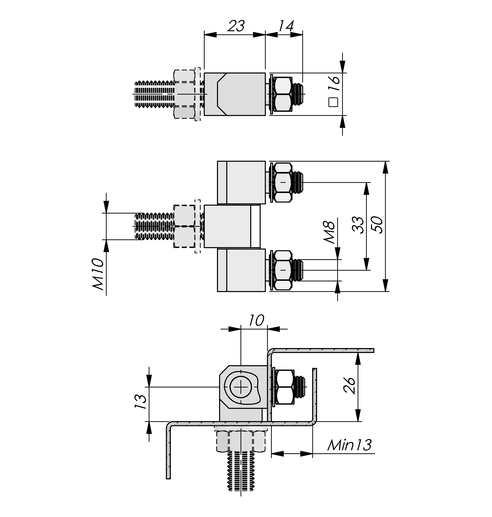 External Bolt-On Hinge 180° External Bolt-On Hinge 180°
