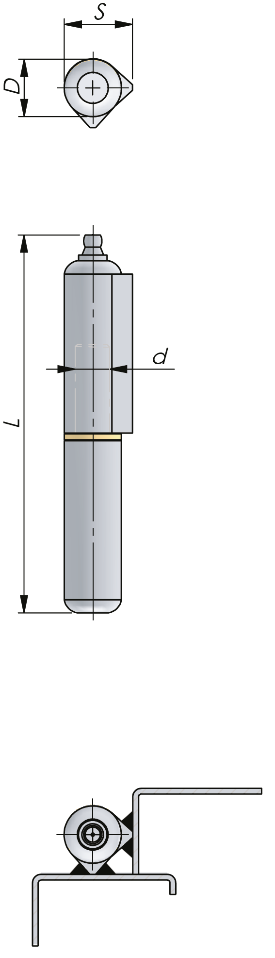 Weld-On Hinge with Grease Nipple | Hinges