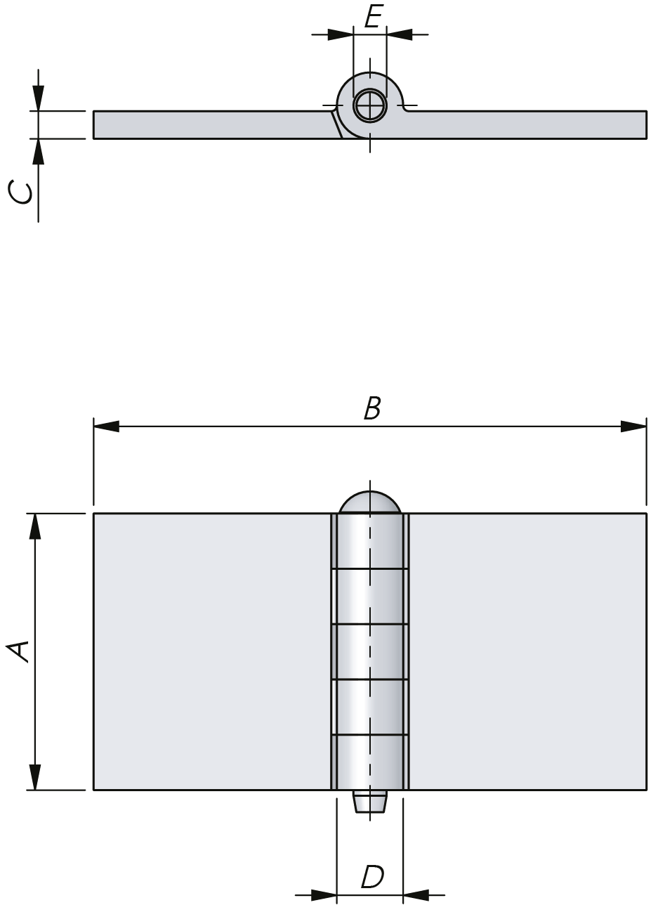 HeavyDuty WeldOn Hinge External hinges