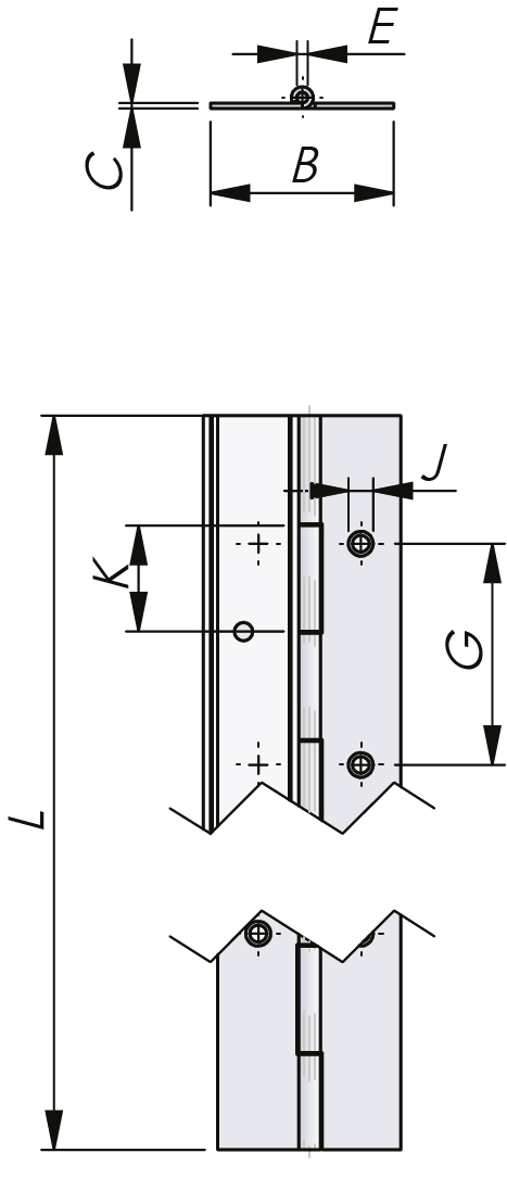 Bisagras continuas Bisagras continuas