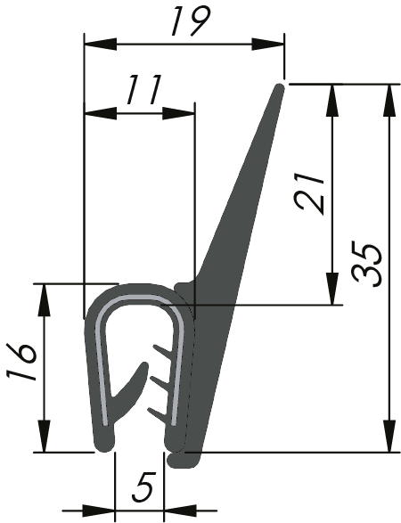 Sealing Profile PVC/EPDM