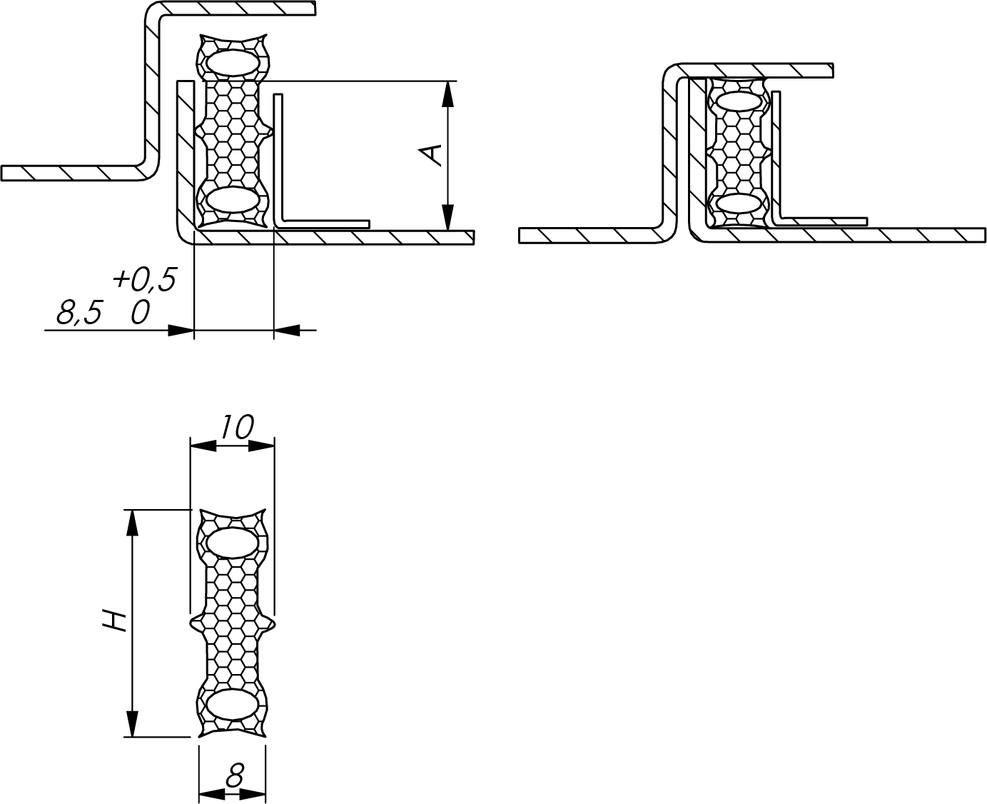Sealing Profile for Channels EPDM