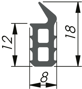 Sealing Profile for Channels EPDM