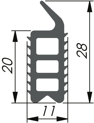 通道密封型材聚氯乙烯 (PVC) 通道密封型材聚氯乙烯 (PVC)