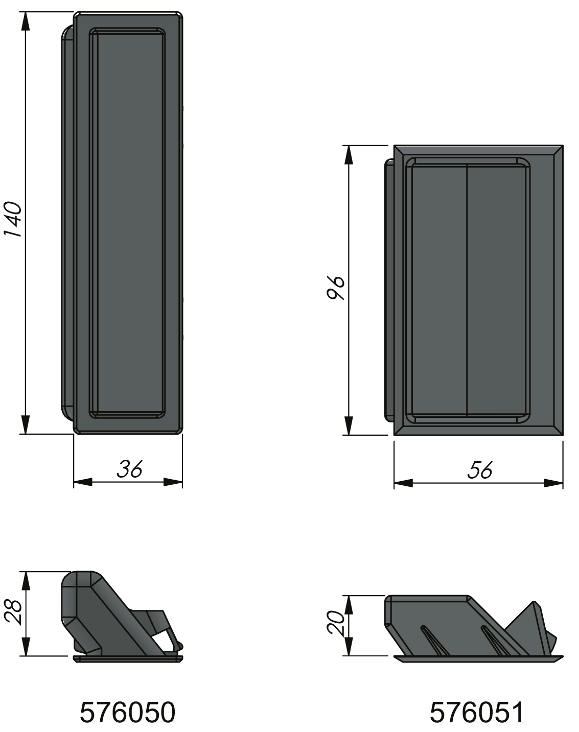 Flush Grab Handle Flush handles